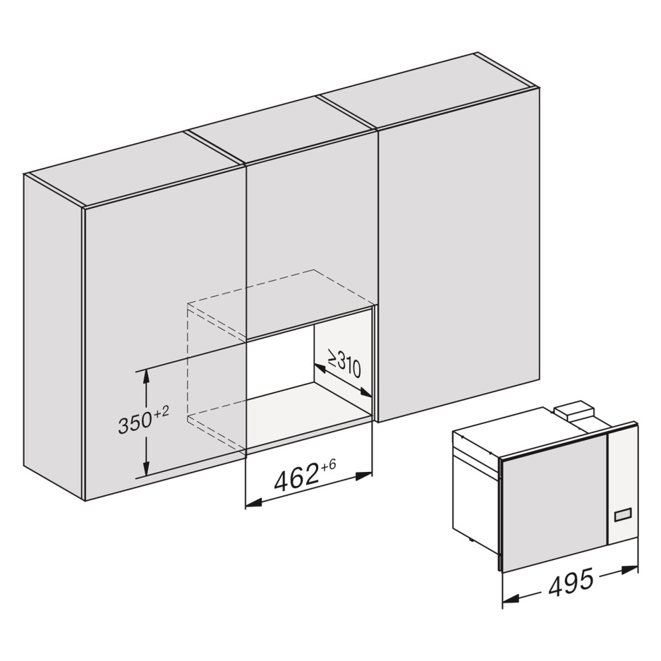 Miele M2224SC 900W 17L Builtin Microwave & Grill Obsidian Black