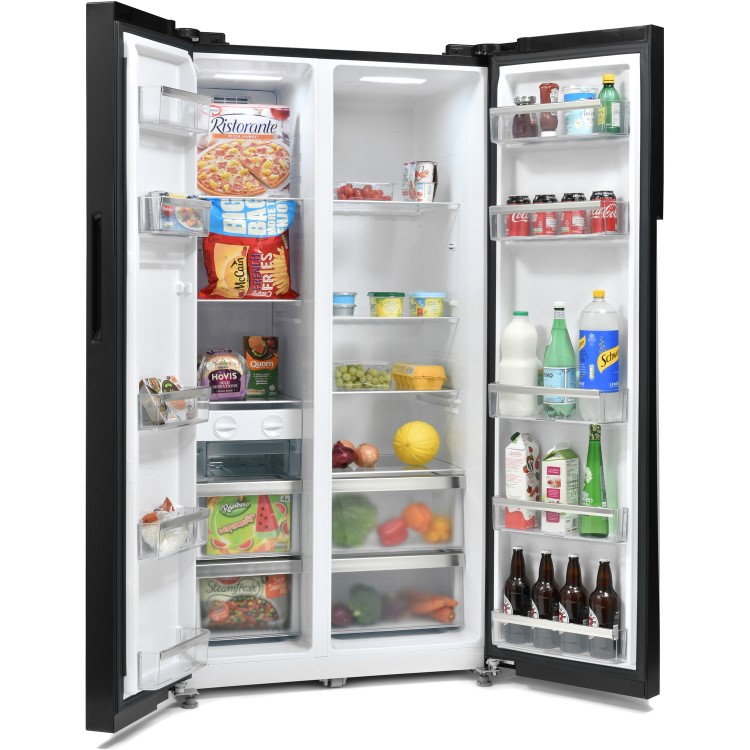 Refurbished Montpellier M510BK 510 Litre American Fridge Freezer Black
