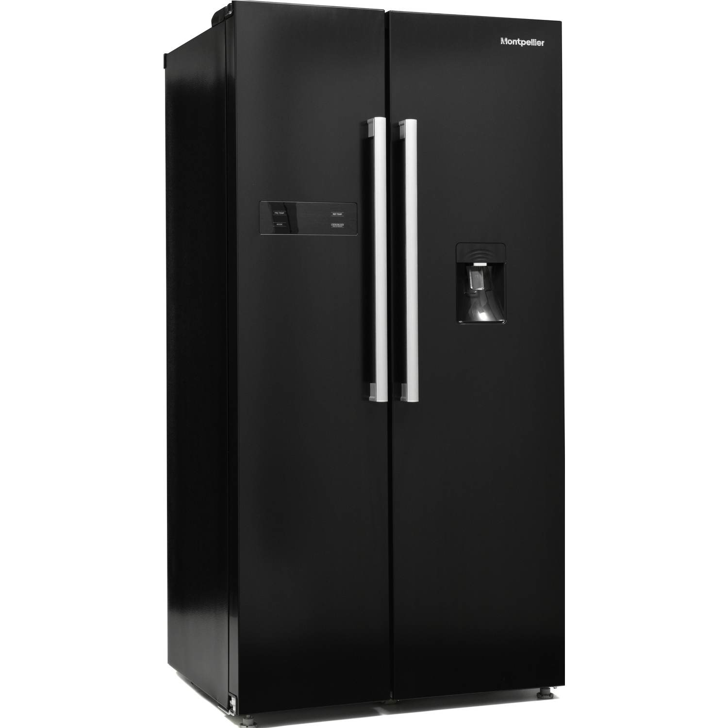 Montpellier 510 Litre 50/50 American Fridge Freezer - Black