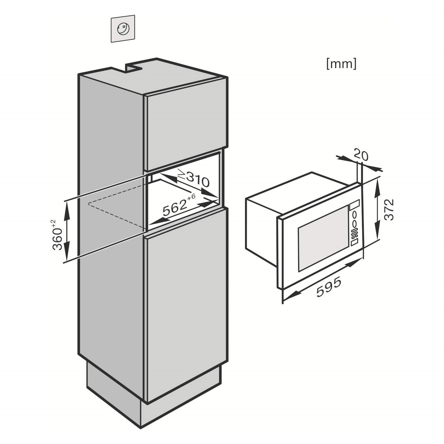 Miele M6032SCclst ContourLine 800W 17L Builtin Microwave with Grill For a 60cm Wide