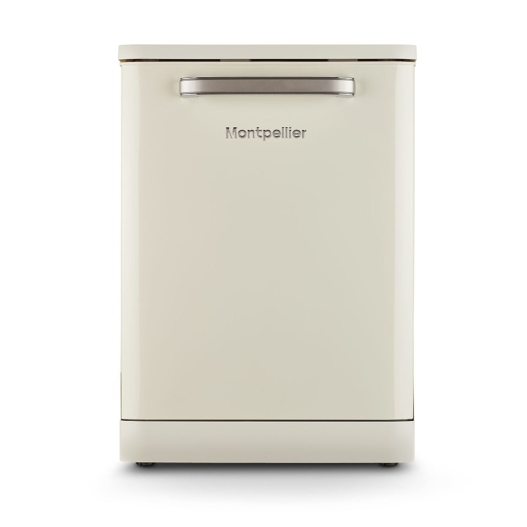Montpellier Retro Freestanding Dishwasher - D-Rated, Cream