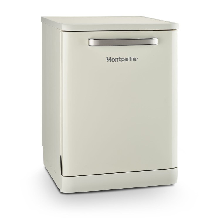 Montpellier Retro Freestanding Dishwasher - D-Rated, Cream