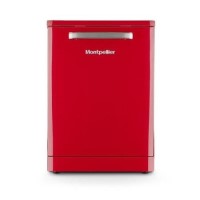 Montpellier Retro Freestanding Dishwasher - D-Rated, Red