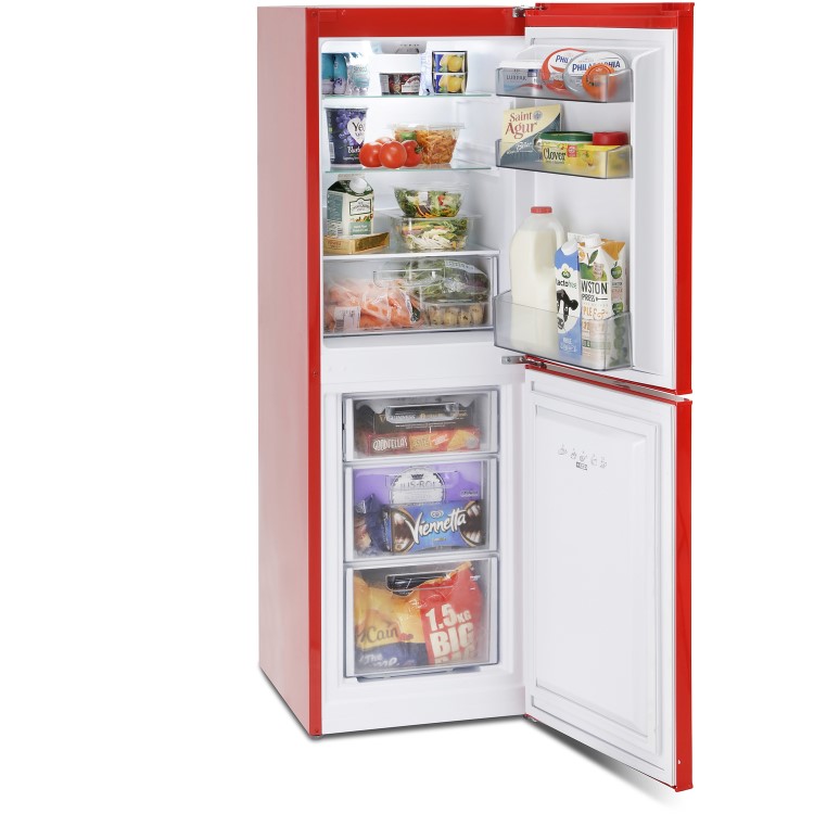 GRADE A3 - Montpellier MAB148R Retro Style 50-50 Freestanding Fridge Freezer - Red