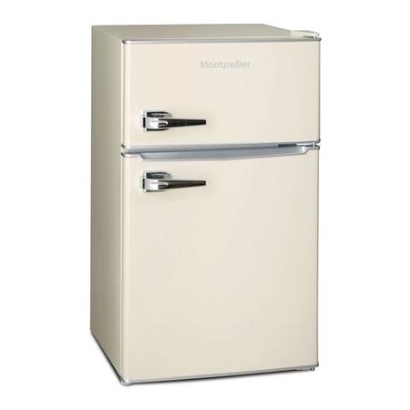 GRADE A2 - Montpellier MAB2030C Mini Retro Freestanding Under Counter Fridge Freezer - Cream