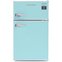 Montpellier 86 Litre Mini Retro Freestanding Under Counter Fridge Freezer - Pale Blue