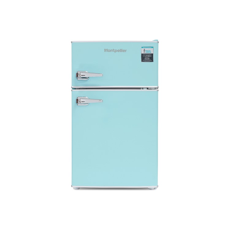 GRADE A2 - Montpellier MAB2030PB Mini Retro Freestanding Under Counter Fridge Freezer - Pale Blue