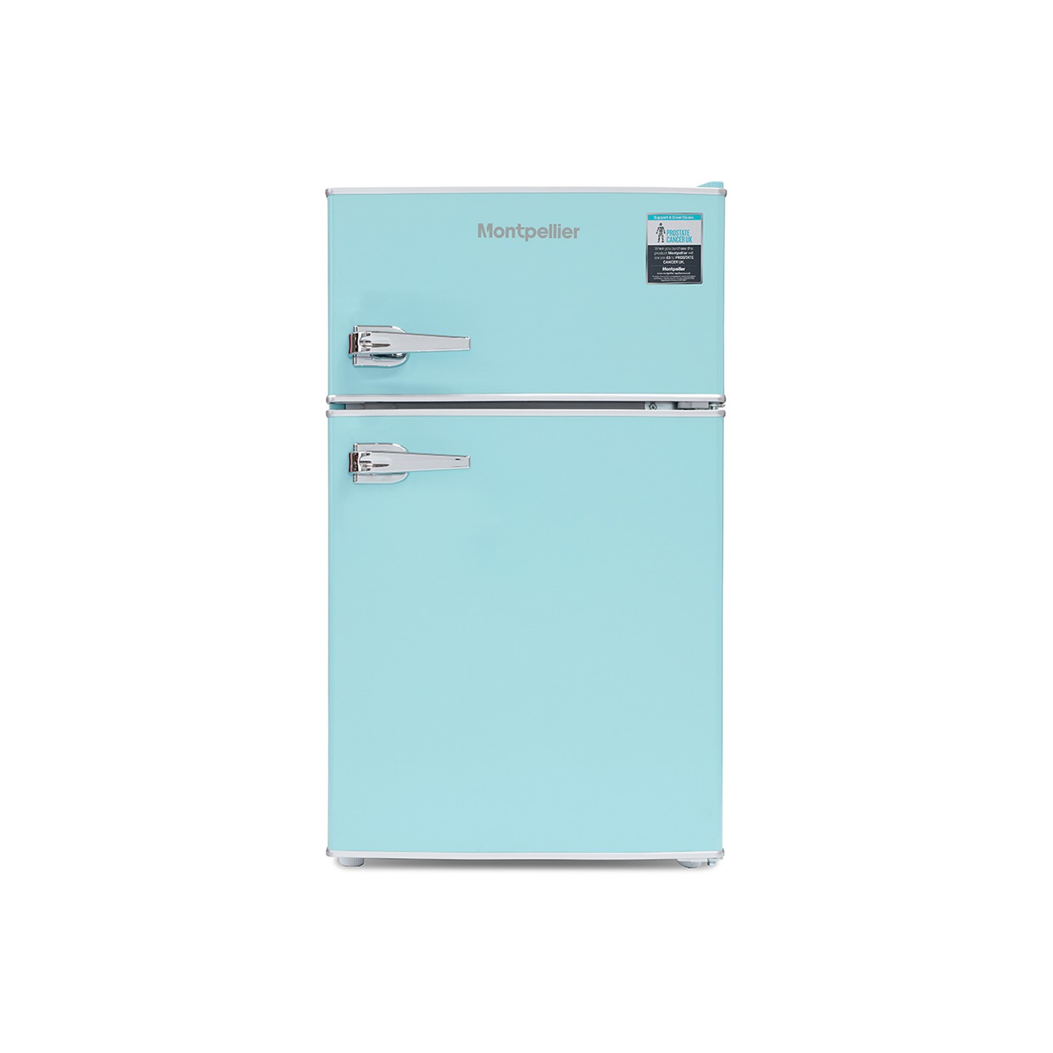 Montpellier 86 Litre Mini Retro Freestanding Under Counter Fridge Freezer - Pale Blue