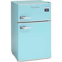 GRADE A2 - Montpellier MAB2030PB Mini Retro Freestanding Under Counter Fridge Freezer - Pale Blue