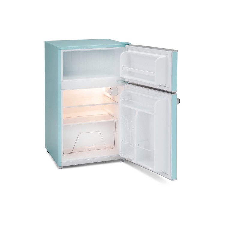 GRADE A2 - Montpellier MAB2030PB Mini Retro Freestanding Under Counter Fridge Freezer - Pale Blue