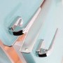 GRADE A2 - Montpellier MAB2030PB Mini Retro Freestanding Under Counter Fridge Freezer - Pale Blue
