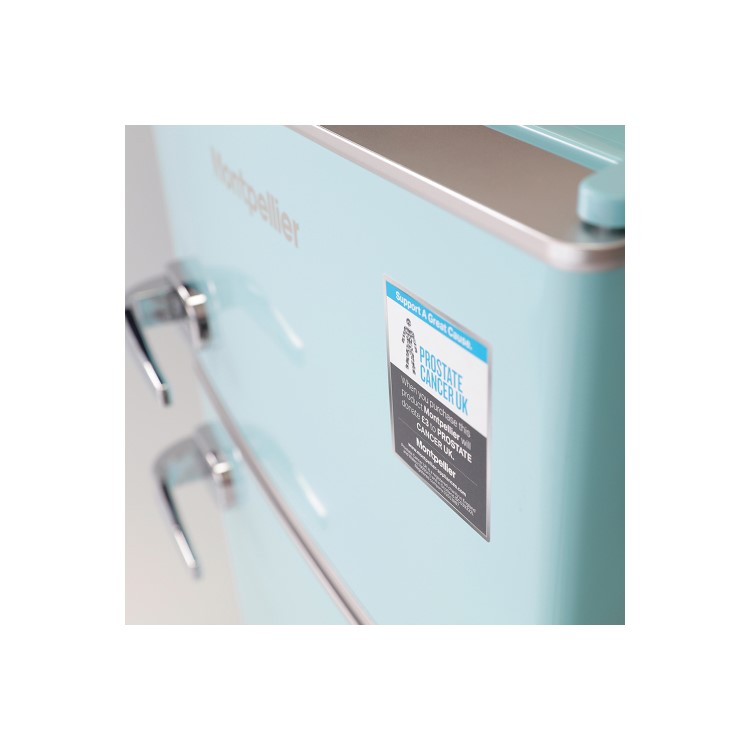 GRADE A2 - Montpellier MAB2030PB Mini Retro Freestanding Under Counter Fridge Freezer - Pale Blue