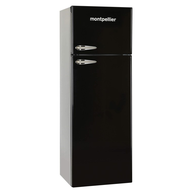 Montpellier MAB345K Retro Top Mount Freestanding Fridge Freezer Black