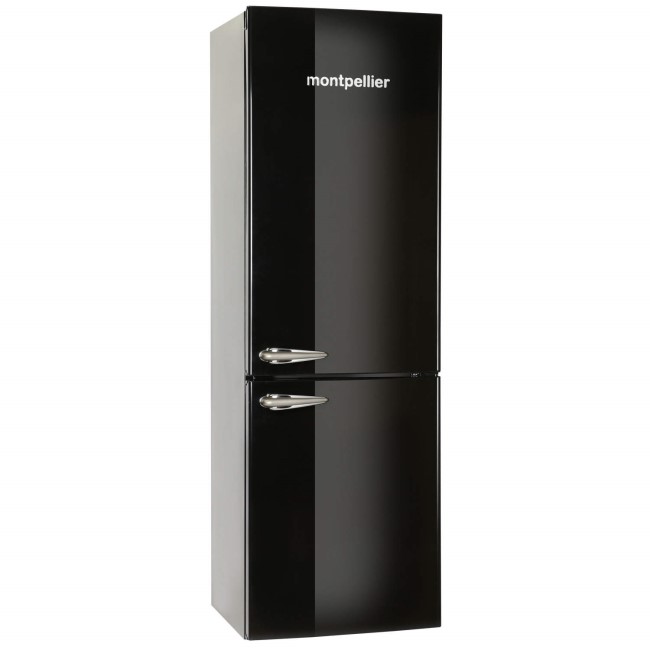 Montpellier MAB365K Retro Freestanding Fridge Freezer Black