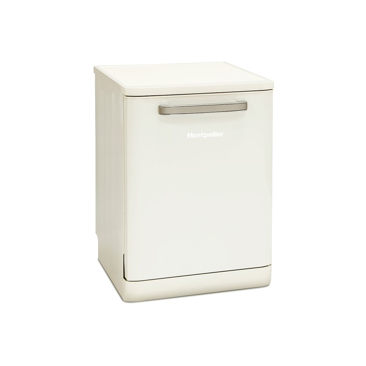 Refurbished Montpellier Retro MAB6015C 15 Place Freestanding Dishwasher Cream