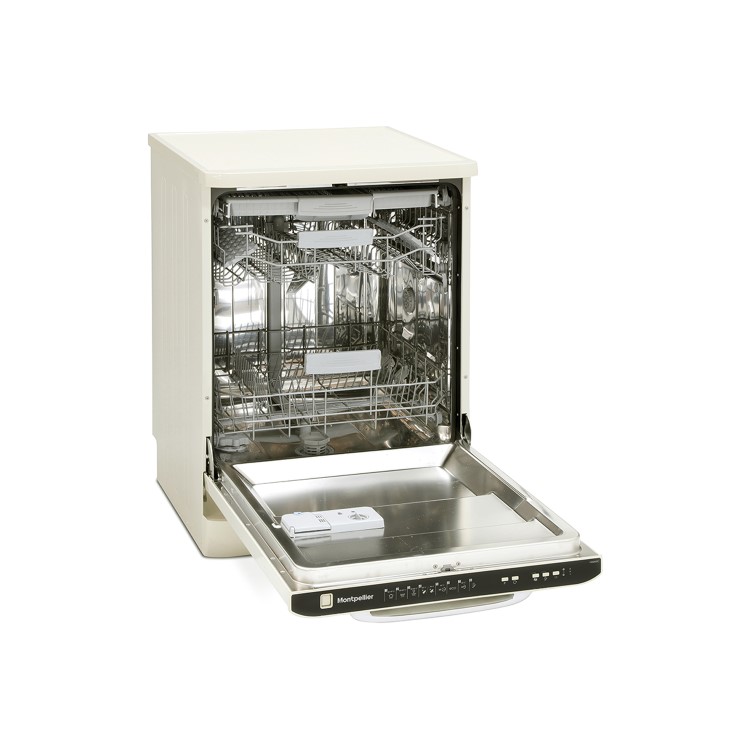 Refurbished Montpellier Retro MAB6015C 15 Place Freestanding Dishwasher Cream