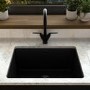 Single Bowl Undermount Black Granite Composite Kitchen Sink - Enza Madison
