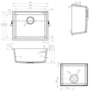 Single Bowl Undermount White Granite Composite Kitchen Sink - Enza Madison