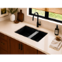 1.5 Bowl Undermount Black Granite Composite Kitchen Sink Reversible - Enza Madison
