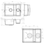 1.5 Bowl Undermount Black Granite Composite Kitchen Sink Reversible - Enza Madison