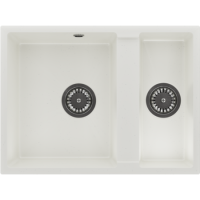 1.5 Bowl Undermount White Granite Composite Kitchen Sink Reversible - Enza Madison