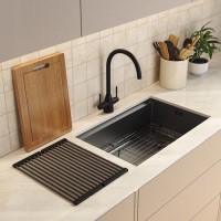 Black Undermount Kitchen Workstation Sink Unit & Accessories - Mae