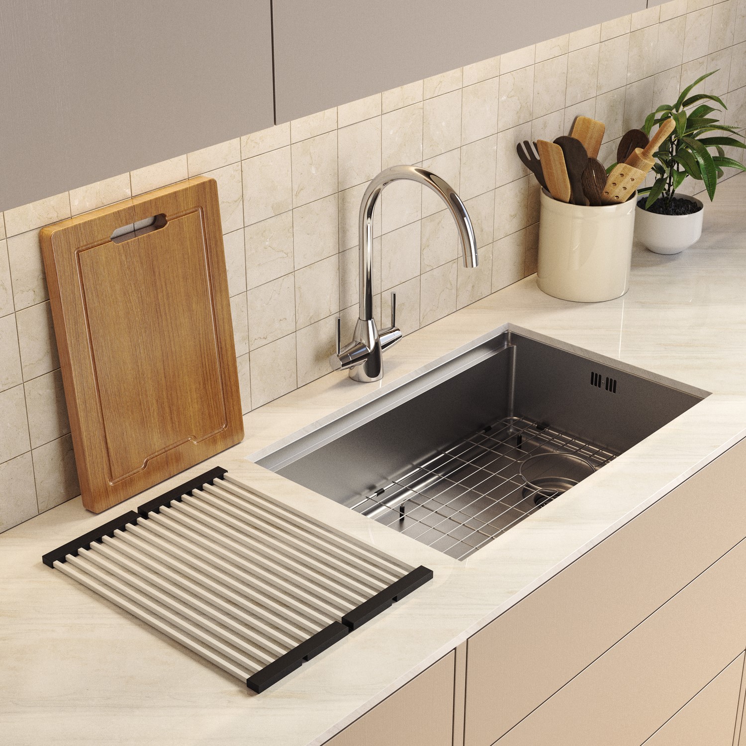 Undermount Kitchen Workstation Sink Unit & Accessories
