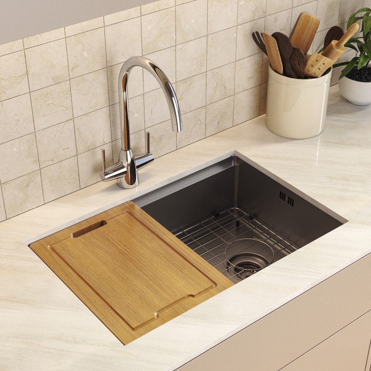 Chrome Undermount Kitchen Workstation Sink Unit & Accessories - Mae