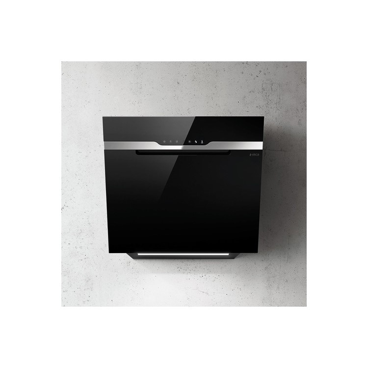 Elica MAJ-SNS-BLK-60 Majestic Sense 60cm Angled Cooker Hood - Black Glass