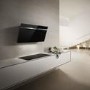 Elica MAJ-SNS-BLK-60 Majestic Sense 60cm Angled Cooker Hood - Black Glass