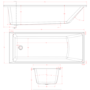 Malden Matt Black Square Single Ended Bath - 1700 x 700mm