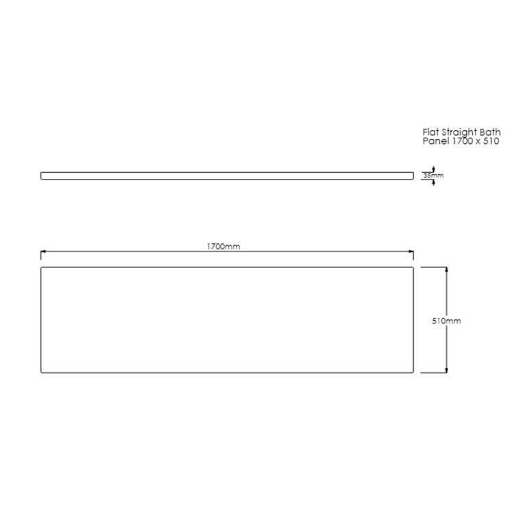 1700mm Matt Black Acrylic Bath Front Panel - Malden