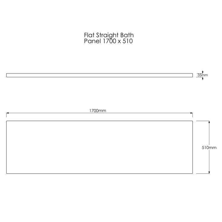 1700mm Matt Black Acrylic Bath Front Panel - Malden