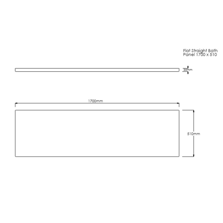 1700mm Matt White Acrylic Bath Front Panel - Malden