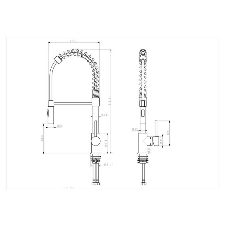 GRADE A1 - Malvern Single Lever Monobloc Pull Out Dual Spray Kitchen Tap - Chrome