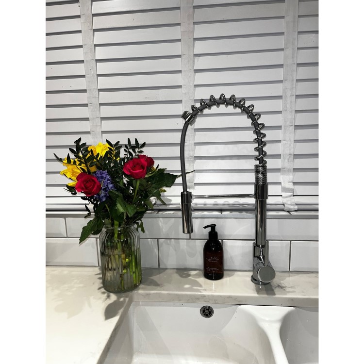 GRADE A1 - Malvern Single Lever Monobloc Pull Out Dual Spray Kitchen Tap - Chrome