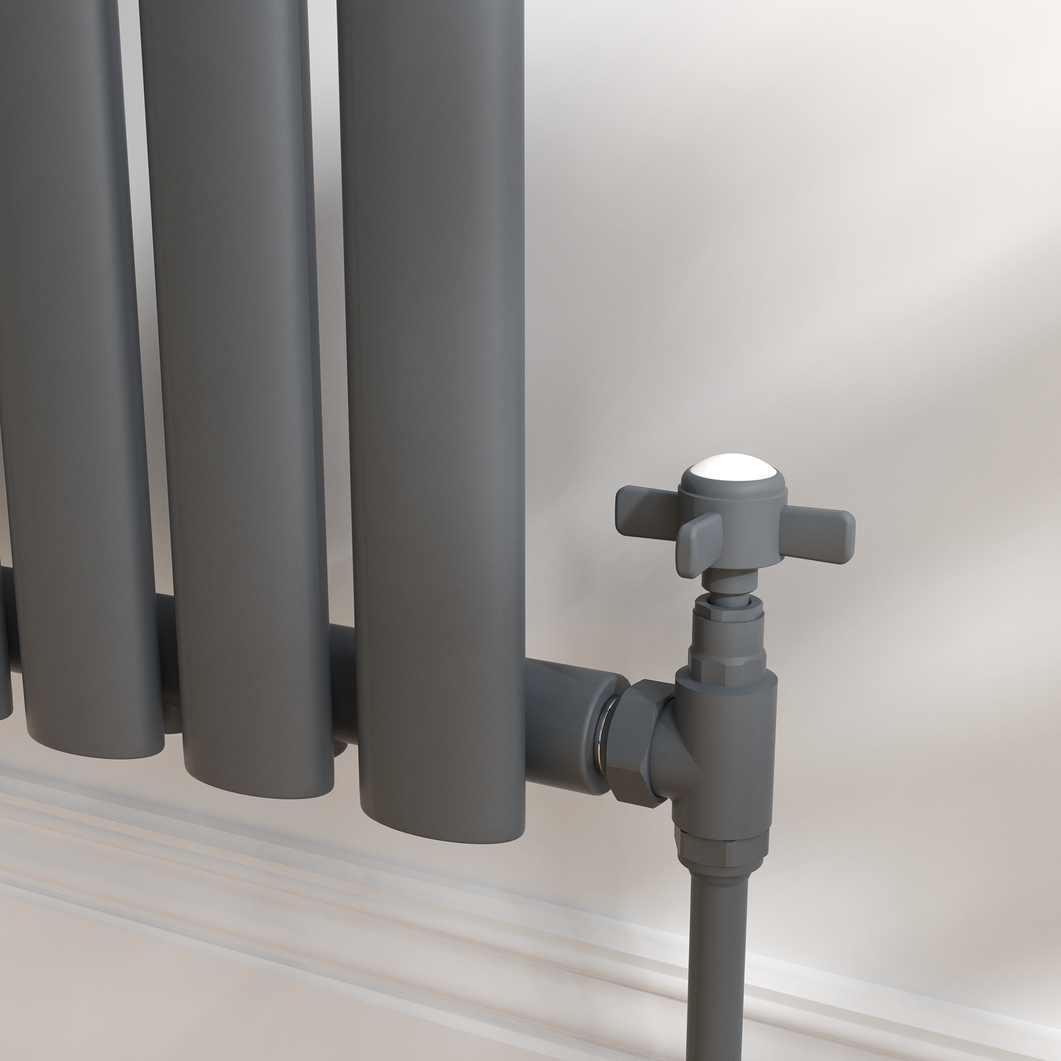 Anthracite Traditional Manual Angled Radiator Valves