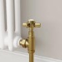 Maesta Brushed Brass Traditional Manual Angled Radiator Valves (pair)