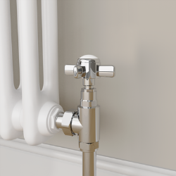 Elego Chrome Modern Manual Angled Radiator Valves (pair)