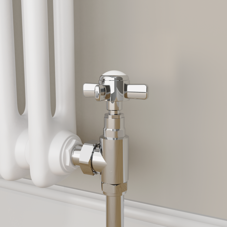 Maesta Chrome Traditional Manual Angled Radiator Valves (pair)