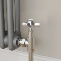 Elego Chrome Modern Manual Angled Radiator Valves (pair)