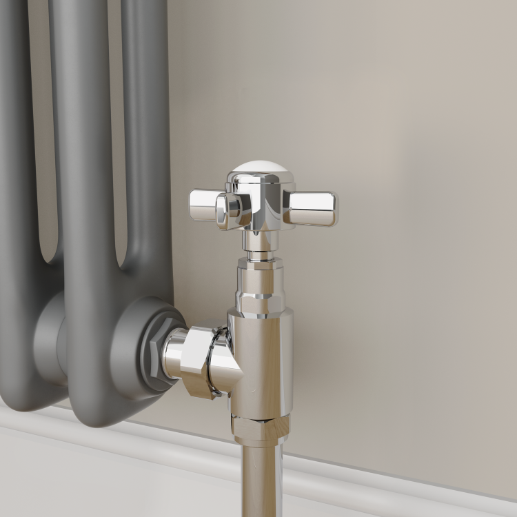 Maesta Chrome Traditional Manual Angled Radiator Valves (pair)