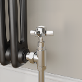 Elego Chrome Modern Manual Angled Radiator Valves (pair)