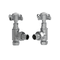 Elego Chrome Modern Manual Angled Radiator Valves (pair)