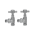 Elego Chrome Modern Manual Angled Radiator Valves (pair)