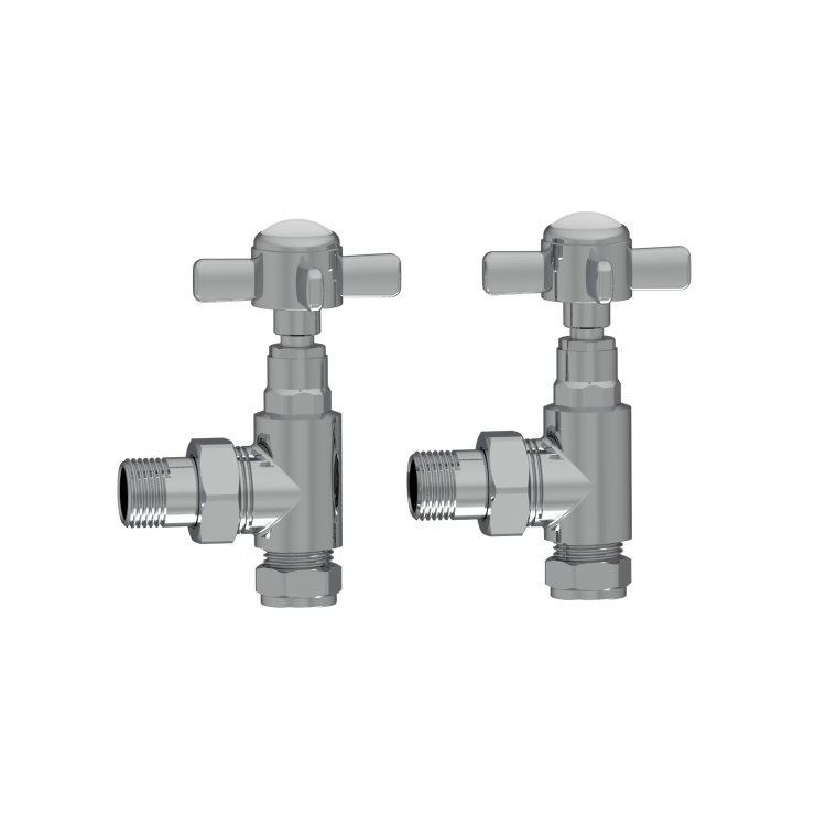 Maesta Chrome Traditional Manual Angled Radiator Valves (pair)