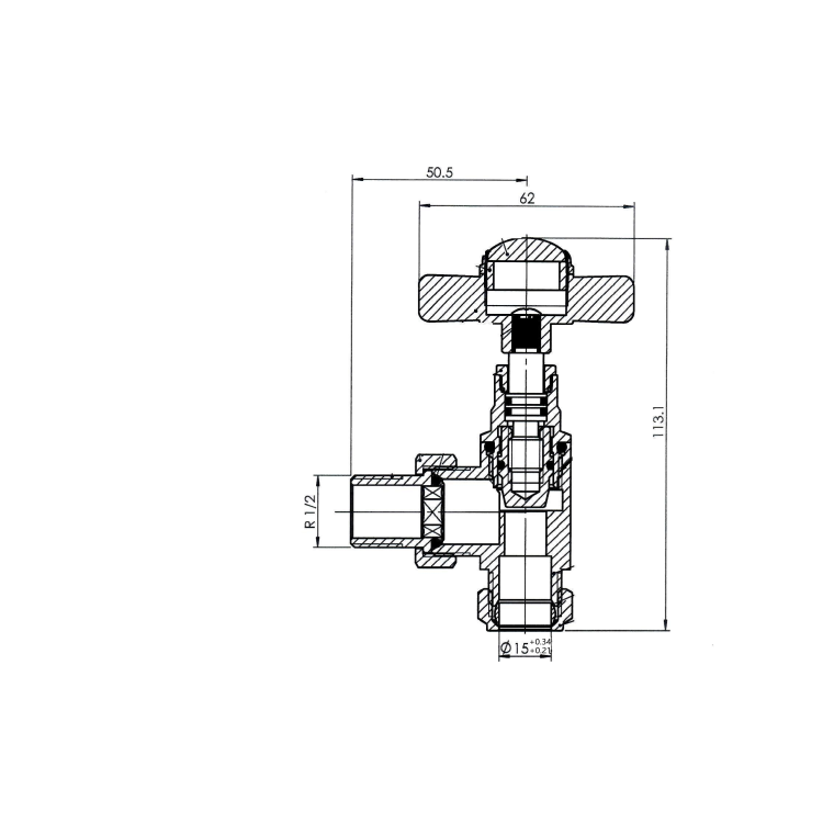 Maesta White Traditional Manual Angled Radiator Valves (pair)