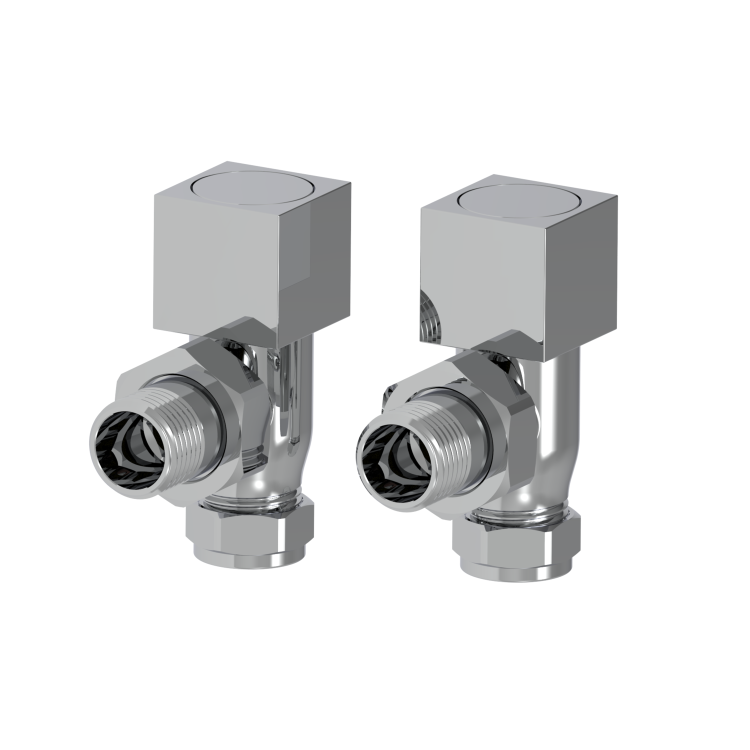 Elego Chrome  Modern Manual Angled Valves (pair)