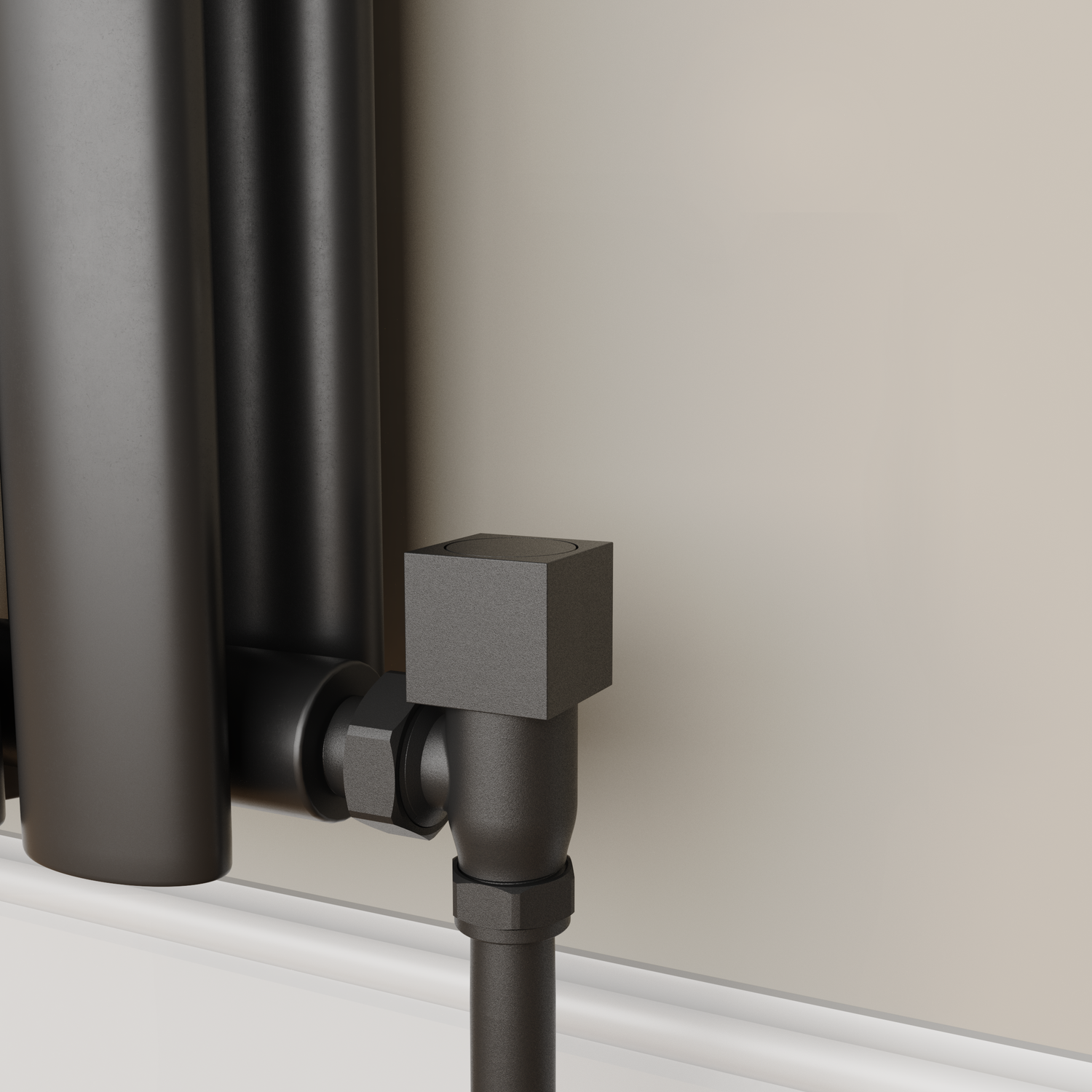 Elego  Modern Manual Angled Radiator Valves (Pair) MAN-AG-2MB