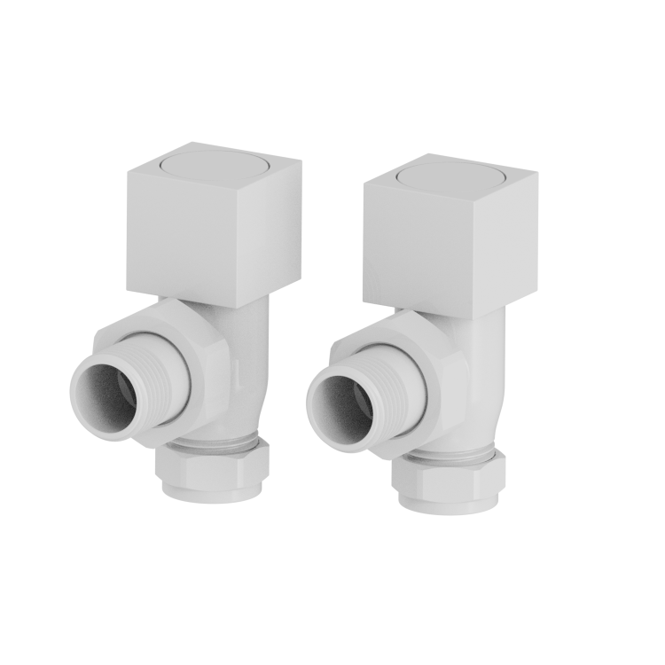 Elego White Modern Manual Angled Valves (pair)
